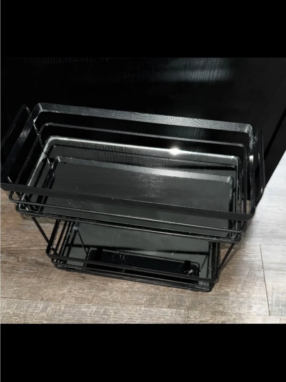 Slim Black Metal Bathroom Vanity Storage